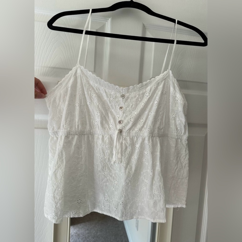 Hippie Rose White Lace Detail Top